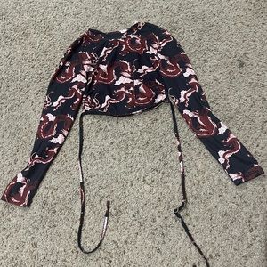 Dragon print cropped top, shein, open back